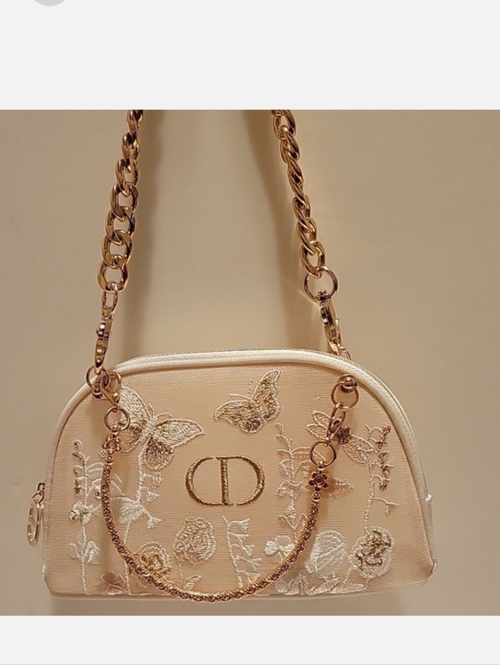 Dior Pouch In Cream With Gold Accents - Picture 9 of 11